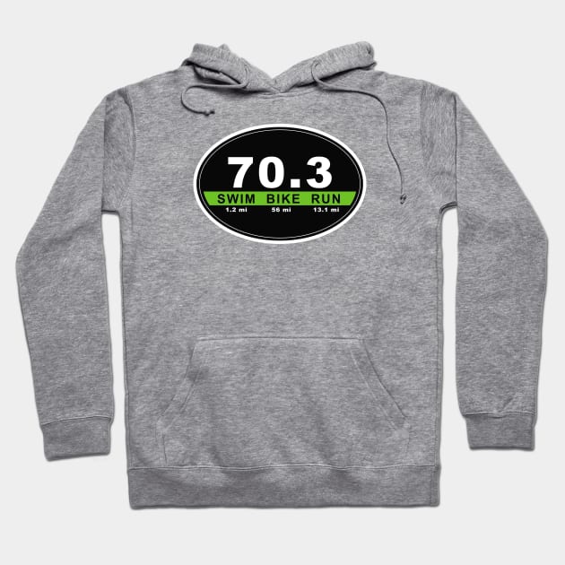 70.3 Triathlon Swim Bike Run Hoodie by Pavement Party